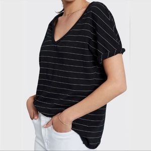 Frank & Eileen stripe black tee
